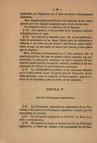 Titulo V. De los Tribunales regionales