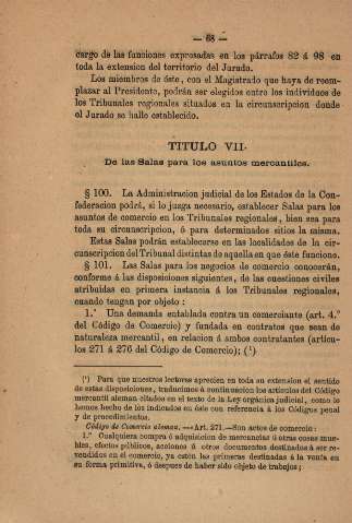 Titulo VII. De las Salas para los asuntos mercantiles