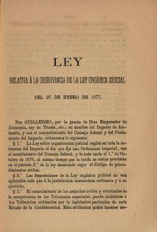 Ley relativa á la observancia de la ley orgánica judicial