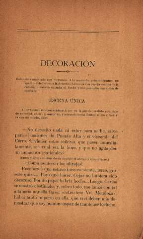 Decoración. Escena única
