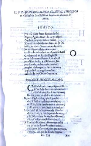 El P. D. Jvan de Galuez, colegial theologo...Soneto