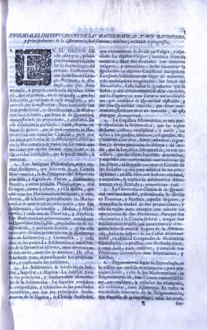 Proemiales instrvcciones de las mathematicas, y svs divisiones...