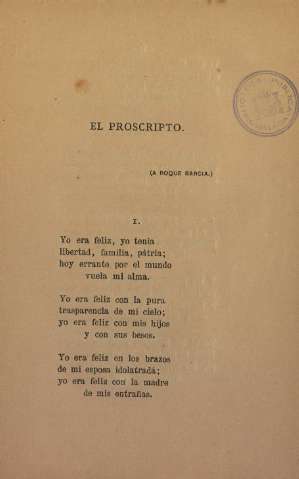 El proscripto (a Roque Barcia)