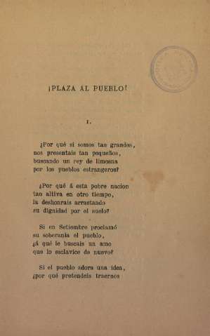 ¡Plaza al pueblo!