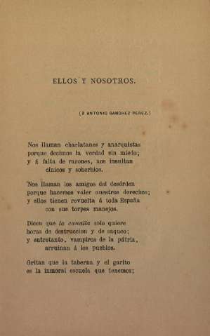Ellos y nosotros (á Antonio Sanchez Perez)