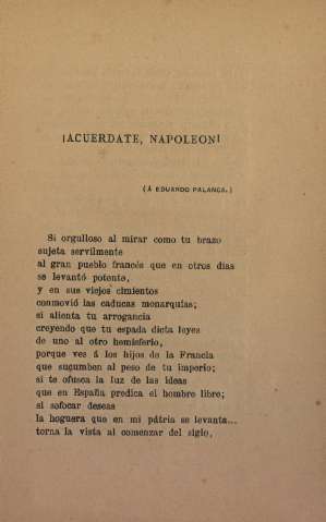 ¡Acuerdate, Napoleon! (á Eduardo Palanca)