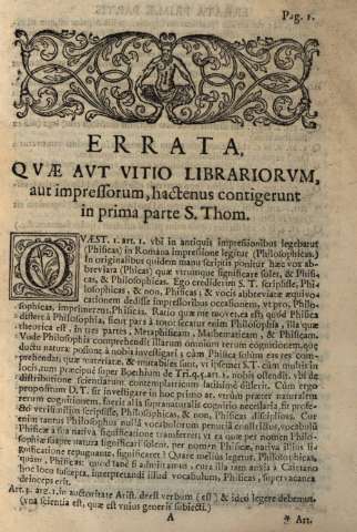 Errata, qvae avt vitio librariorvm...
