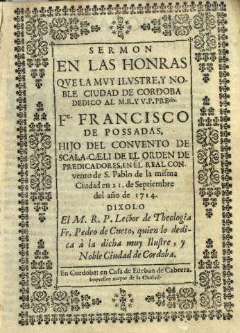Sermon en las honras qve la mvy ilvstre, y noble ciudad de Cordoba...