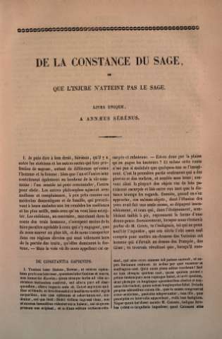 De la constance du Sage, ou que l'injure n'atteint pas le sage
