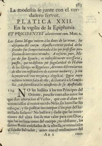 La modestia se junte con el verdadero fervor. Platica XXII. En la vigilia de la Epiphania