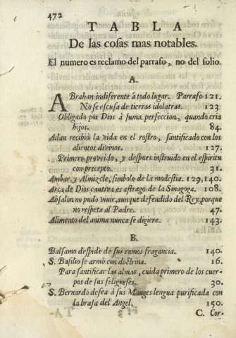 Tabla De las cosas mas notables
