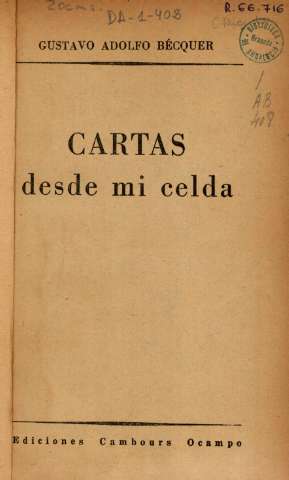 Gustavo Adolfo Bécquer. Cartas desde mi celda