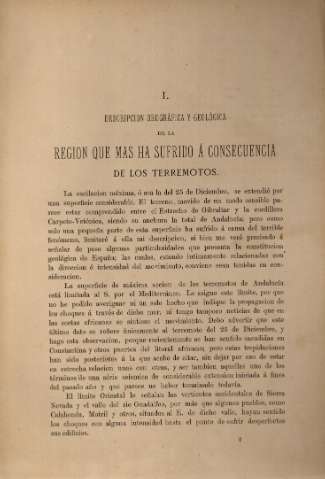 I. Descripción orográfica y geológica de la región que más ha sufrido á consecuencia de los terremotos