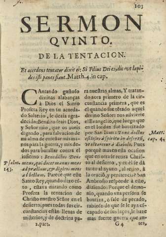 Sermon qvinto. De la tentacion