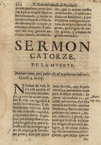 Sermon catorze. De la mverte