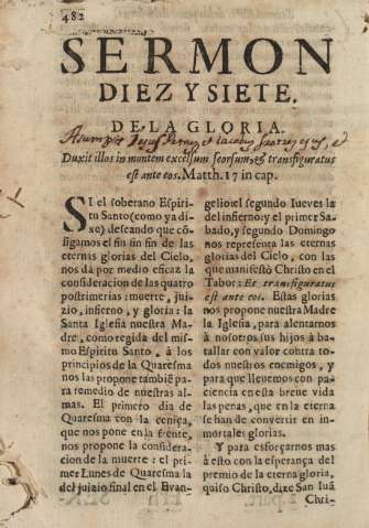 Sermon diez y siete. De la gloria