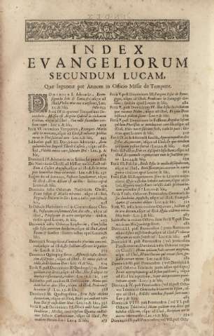 Index evangeliorum secundum Lucam ...