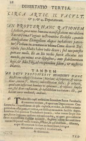 Dissertatio tertia. Circa artic. II. Facvlt. et 3 et 4. Deputatorum