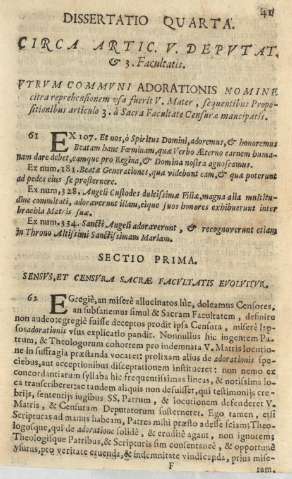Dissertatio quarta.Circa artic. V. Depvtat. et 3. Facultatis