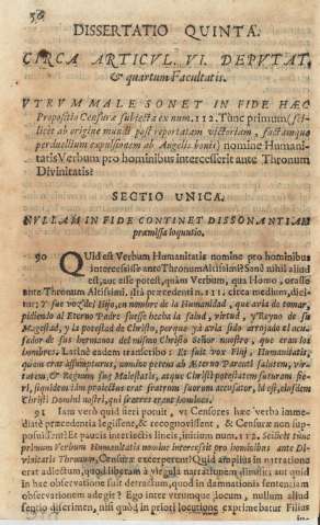 Dissertatio quinta. Circa articvl. VI. Depvtat et quartum Facultatis