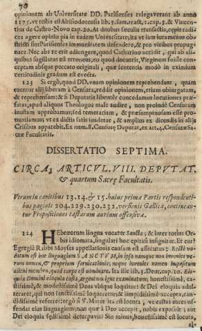 Dissertatio septima. Circa, articvl. VIII. Depvtat et quartum Sacre Facultatis