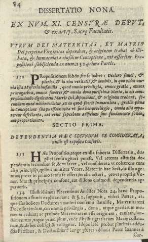 Dissertatio nona. Ex nvm. XI. censvre depvt. et ex art.7. Sacre Facultatis