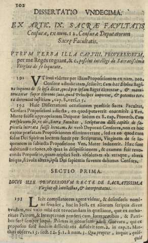 Dissertatio vndecima. Ex artic. IX. Sacrae facvltatis Censurae, ex num. 12. Censurae Deputatorum Sacre Facultatis