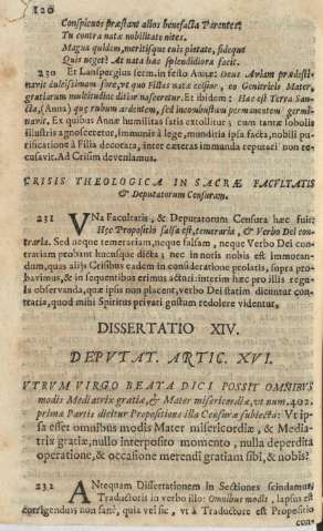 Dissertatio XIV. Depvtat. artic. XVI