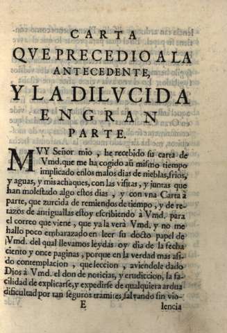 Carta qve precedio a la antecedente...