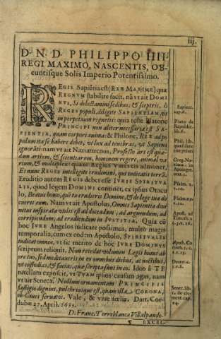 D. N. D. Philippo IIII. Regi maximo...