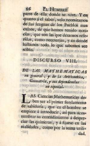 Discurso VIII. De las matematicas...