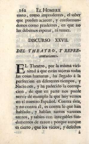 Discurso XXVII. Del theatro...