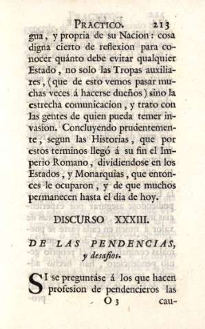 Discurso XXXIII. De las pendencias...