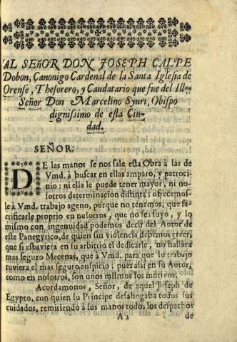Al señor Don Joseph Calpe Dobon...