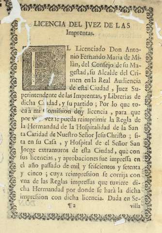 Licencia del jvez de las Imprentas