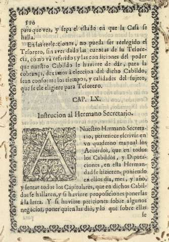 Cap. LX. Instrucion al Hermano Secretario