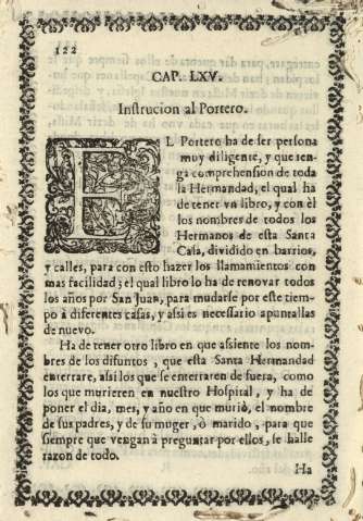 Cap. LXV. Instrucion al Portero