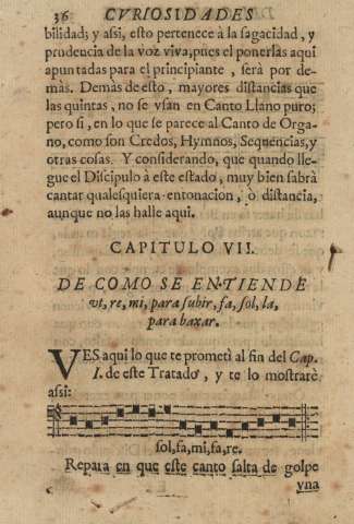 Capitvlo VII. De como se entiende ut,re,mi,para subir,fa,sol,la, para baxar