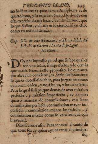 Cap. XX. de este Tratado , y XL. y XLI. del Lib.V.de Cerone. Trata de juzgar los tonos