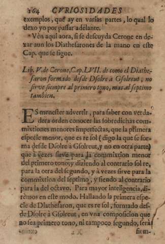 Lib. V.de Cerone,Cap.LVII. de como el Diathesaronformado desde Dsolre a Gsolreut ...
