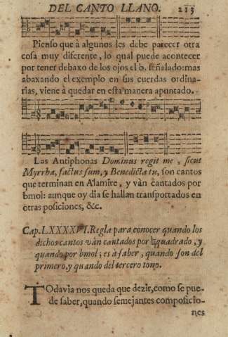 Cap.LXXXXVI.Regla para conocer quando los dichos cantos vàn cantados por quadrado , y quando por bmol ..