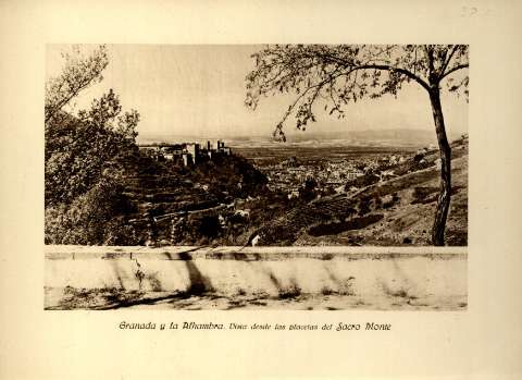 Granada y la Alhambra. Vista desde las placetas del Sacro Monte