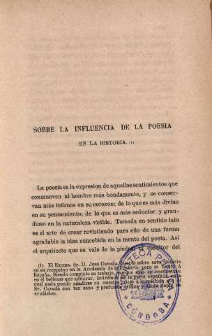 Sobre la influencia de la poesia en la historia