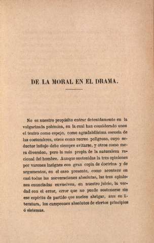De la moral en el drama