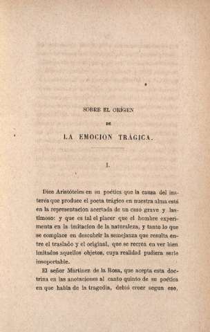 Sobre el orígen de la emocion trágica