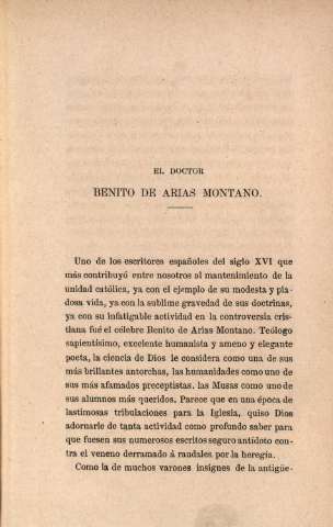 El Doctor Benito de Arias Montano