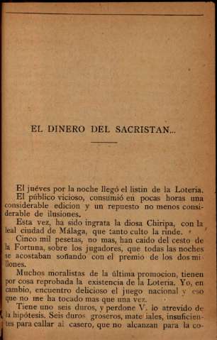 El dinero del sacristan...