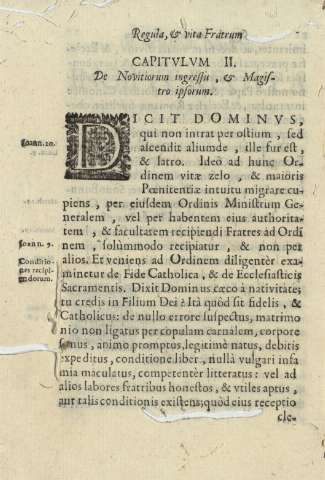 Capitvlum II. De Novitiorum ingressu , et Magistro inpsorum