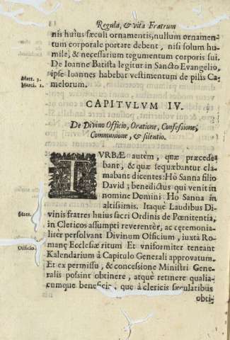 Capitvlvm IV. De Divino Officio , Oratione , Confessione, Communione , et silentio