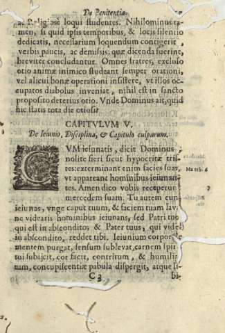 Capitvlvm V. De Ieiunio , Disciplina, et Capitulo culparum